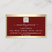 Cosmetologist Spuit Botox B12 QRCode Burgundy Visitekaartje (Achterkant)