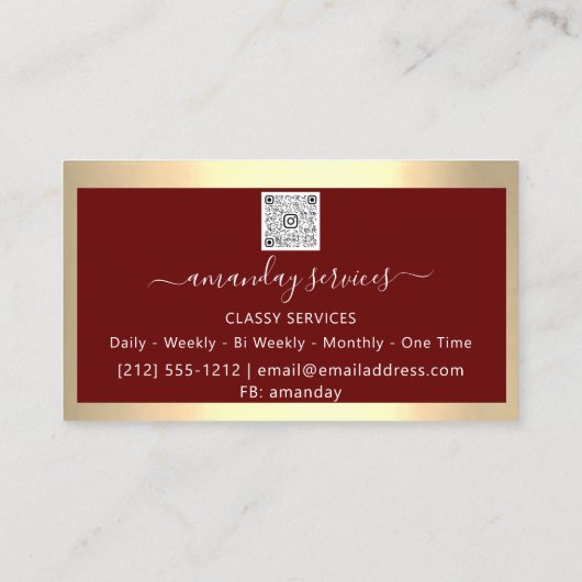 Cosmetologist Spuit Botox B12 QRCode Burgundy Visitekaartje (Achterkant)