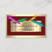 Cosmetologist Spuit Botox B12 QRCode Burgundy Visitekaartje (Voorkant)