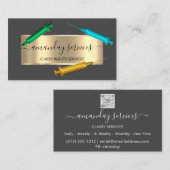 Cosmetologist Spuit Botox B12 QRCode Gray Blue Visitekaartje (Voorkant / Achterkant)