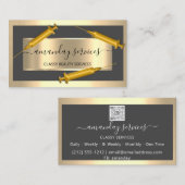 Cosmetologist Spuit Botox B12 QRCode Gray Golden Visitekaartje (Voorkant / Achterkant)
