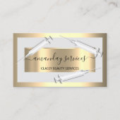 Cosmetologist Spuit Botox B12 QRCode Grey Gold Visitekaartje (Voorkant)