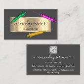 Cosmetologist Spuit Botox B12 QRCode Grey Gold Visitekaartje (Voorkant / Achterkant)