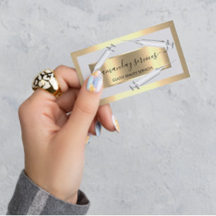 Cosmetologist Spuit Botox B12 QRCode Grey Gold Visitekaartje