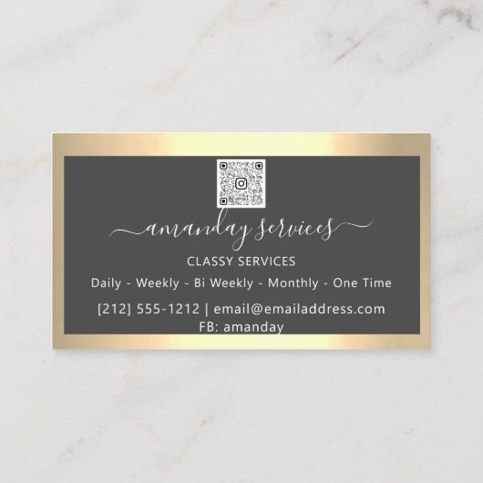 Cosmetologist Spuit Botox B12 QRCode Grey Gold Visitekaartje (Achterkant)