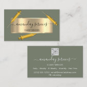 Cosmetologist Spuit Botox B12 QRCode Mint Gold Visitekaartje (Voorkant / Achterkant)