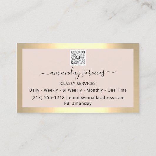 Cosmetologist Spuit Botox B12 QRCode Roos Gold Visitekaartje (Achterkant)