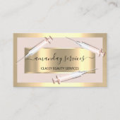 Cosmetologist Spuit Botox B12 QRCode Roos Gold Visitekaartje (Voorkant)