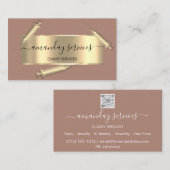 Cosmetologist Spuit Botox B12 QRCode Roos Visitekaartje (Voorkant / Achterkant)
