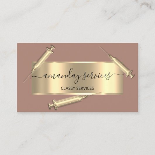 Cosmetologist Spuit Botox B12 QRCode Roos Visitekaartje (Voorkant)