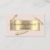 Cosmetologist Spuit Botox B12 QRCode Roze Visitekaartje (Voorkant)