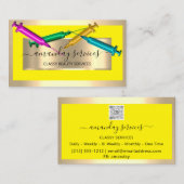 Cosmetologist Spuit Botox B12 QRCode Yellow Gold Visitekaartje (Voorkant / Achterkant)