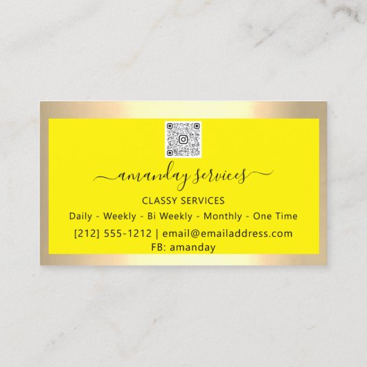 Cosmetologist Spuit Botox B12 QRCode Yellow Gold Visitekaartje (Achterkant)