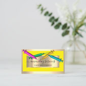 Cosmetologist Spuit Botox B12 QRCode Yellow Gold Visitekaartje (Staand voorkant)