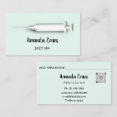 Cosmetologist Spuit Botox Injectie Silver Ombre Afsprakenkaartje (Voorkant / Achterkant)