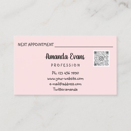 Cosmetologist Spuit Botox Injectie Silver Roos Afsprakenkaartje (Achterkant)