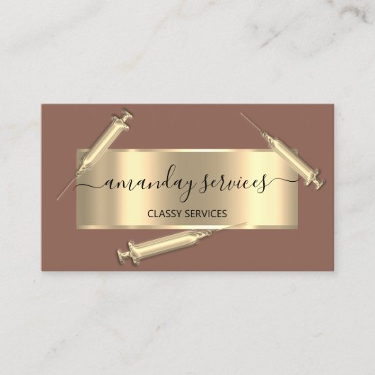 Cosmetologistisch spuit Botox B12 QRCode omhuld Visitekaartje (Voorkant)