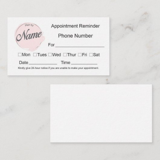 Cosmetology Appointkaarten Afsprakenkaartje (Voorkant / Achterkant)
