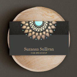 Cosmetology Beauty Salon Gold Black Makeup Artist Visitekaartje