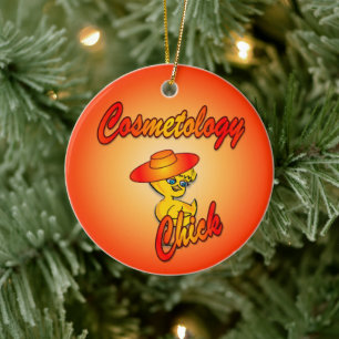 Cosmetology Chick #5 Keramisch Ornament