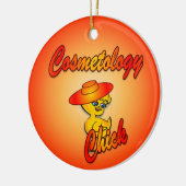 Cosmetology Chick #5 Keramisch Ornament (Links)