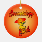 Cosmetology Chick #5 Keramisch Ornament (Achterkant)