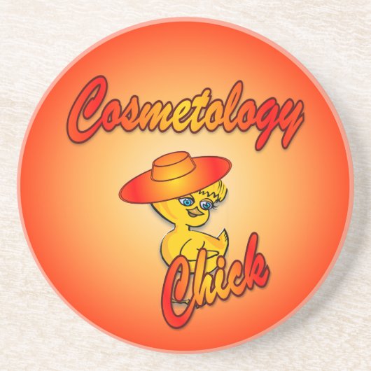 Cosmetology Chick #5 Zandsteen Onderzetter (Voorkant)