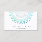 Cosmetology Elegant Blue Floral Visitekaartje (Voorkant)