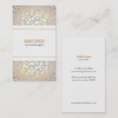 Cosmetology Faux Gold Leaf Lichtgrijs Visitekaartje (Voorkant / Achterkant)