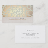 Cosmetology Gold Circles Bleek Sage Green Visitekaartje (Voorkant / Achterkant)