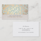 Cosmetology Gold Circles Bleek Turquoise Linen loo Visitekaartje (Voorkant / Achterkant)