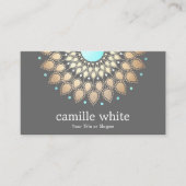 Cosmetology Gold  Motif Grey Visitekaartje (Voorkant)