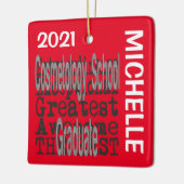 Cosmetology School Afstuderen Extraordinaire CUSTO Keramisch Ornament (Links)