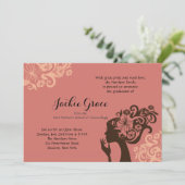 Cosmetology Silhouette Afstuderen Invitation Kaart (Staand voorkant)