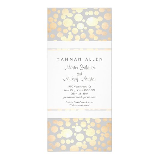 Cosmetology Spa and Salon Gold Circles Menu (Voorkant)