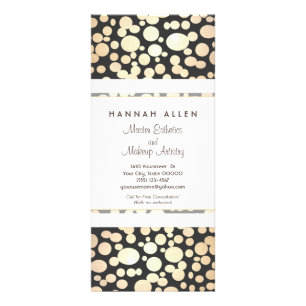 Cosmetology Spa Gold Circles Black Rack Kaart