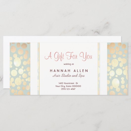 Cosmetology Spa Gold Circles Cadeaubon (Voorkant / Achterkant)
