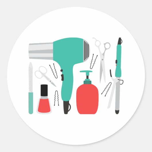 Cosmetology Tools Ronde Sticker (Voorkant)