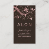 Cosmetology Visitekaartje Elegant Floral Pink (Achterkant)