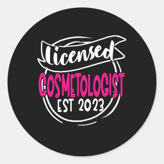 Cosmetoloog 2023 Cosmetology School Afstuderen Ronde Sticker (Voorkant)
