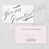 Cosmetoloog Beauty Stylist Elegant Appointment Afsprakenkaartje (Voorkant / Achterkant)