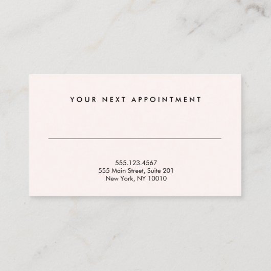 Cosmetoloog Beauty Stylist Elegant Appointment Afsprakenkaartje (Achterkant)