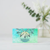 Cosmetoloog blauwgroen blauw Lotus Flower Visitekaartje (Staand voorkant)