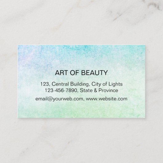 Cosmetoloog blauwgroen blauw Lotus Flower Visitekaartje (Achterkant)