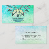 Cosmetoloog blauwgroen blauw Lotus Flower Visitekaartje (Voorkant / Achterkant)