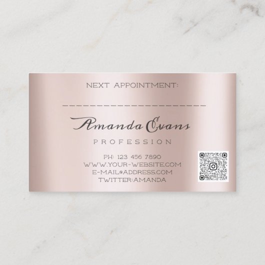 Cosmetoloog Botox B12 Injections SPA Roos Afsprakenkaartje (Achterkant)