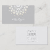 Cosmetoloog Circle Motif Grijze Modern Visitekaartje (Voorkant / Achterkant)