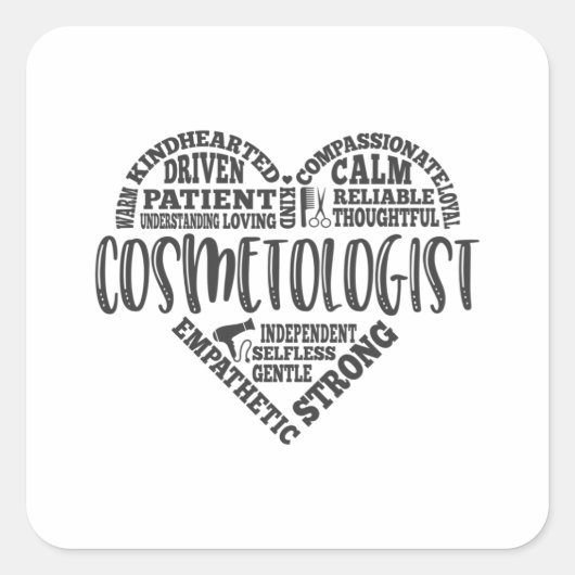Cosmetoloog, cosmetologie, haarsalon vierkante sticker (Voorkant)