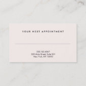 Cosmetoloog Elegant Black Beauty Appointment Afsprakenkaartje (Achterkant)