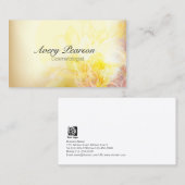 Cosmetoloog Elegant Pastel Gele Bloemen Visitekaartje (Voorkant / Achterkant)